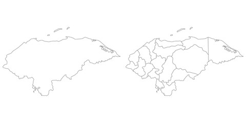 Honduras map. Map of Honduras in white set