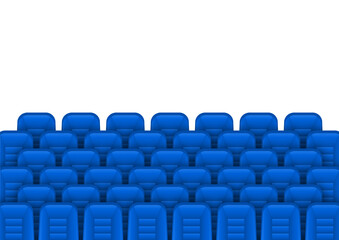Fototapeta premium Blue movie theater seats for comfortable watching film. Cinema chair. Vector illustration