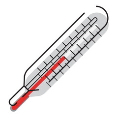Colored thermometer medical icon Vector