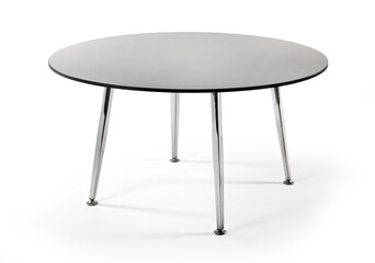 dining table isolated on white background .metal leg