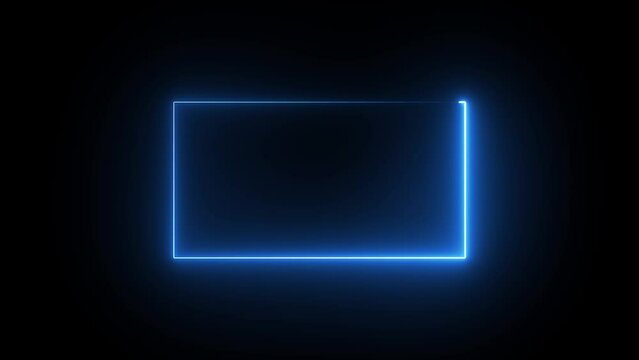 Glowing neon frame with vibrant colors on black background.