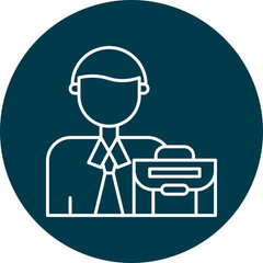 Hr Manager Vector Line Circle Icon For Personal And Comercial Use