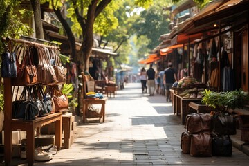 Obraz premium selling bags on the street