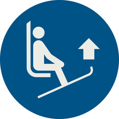 OBLIGATION SIGN PICTOGRAM, KEEP SKI TIPS UP ISO 7010 – M036, SVG