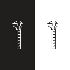 Dial caliper vector on white background. The caliper is normally used for measuring the thickness of materials and small amounts of movement.Vector EPS-10