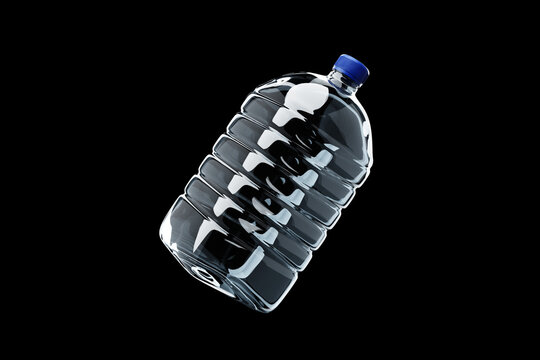 plastic bottle on a black background 3D rendering, Copy Space