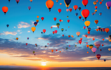 Fototapeta premium many colorful hot air balloon up in the sky