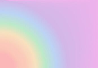 Rainbow radial reflection background. Abstract smooth concentric gradient. Light ethereal glow backdrop. Circle blend rainbow colors wallpaper.