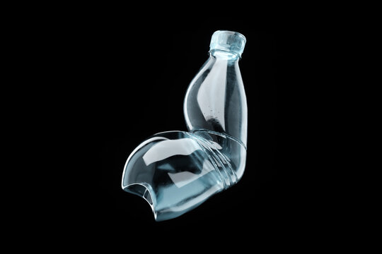 plastic bottle on a black background 3D rendering, Copy Space