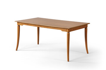 wooden table isolated on white background .dining table .