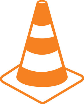 Traffic Cone Icon Line and Flat Solid Logo. Cone Symbol Glyph Vector, Logo cone de chantier. Road Trip Icons, Traffic cone flat sign design pictogram symbol. No traffic jam icon UX UI.