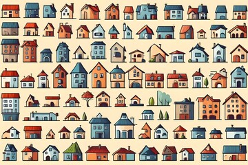 Houses icons set House icon set vector. Home sign and symbol - obrazy, fototapety, plakaty