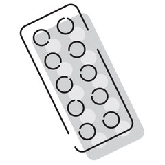 Colored medicine tablet icon Vector