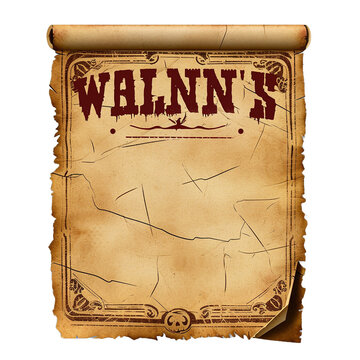 Wanted poster Wild West style