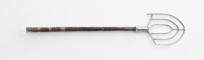 silver magic staff isolated on white background