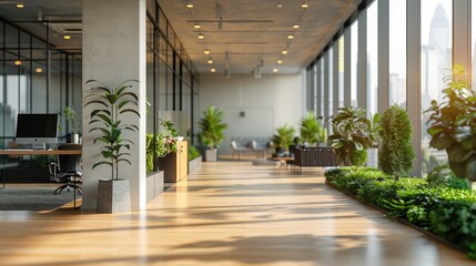 An idea for a green workplace. Generative Ai.