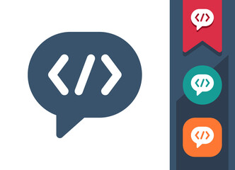 Chat Bubble Icon. Speech Bubble, Comment, Message, Coding, Hacking, Programming