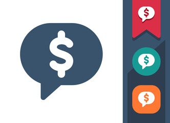 Chat Bubble Icon. Speech Bubble, Comment, Message, Dollar, Money