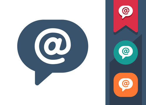 Chat Bubble Icon. Speech Bubble, Comment, Message, @, Email