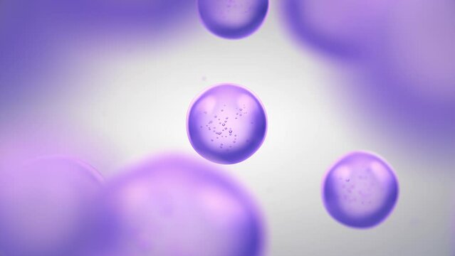 Hyaluronic acid ( HA ) droplets animation. Hyaluronan skin care, anti-age and anti-wrinkle therapy	
