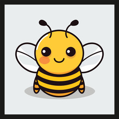 Bee simple minimalist flat color illustration 3