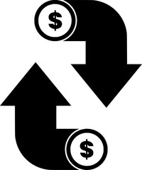 financial illustration money silhouette economy logo finance icon graph outline stock market growth business currency investment profit chart trade shape of growth business for vector graphic backgrou