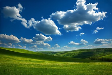Green Field With Clouds in the Sky