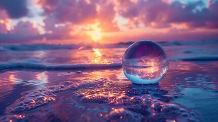 Glass Ball Floating on Water
