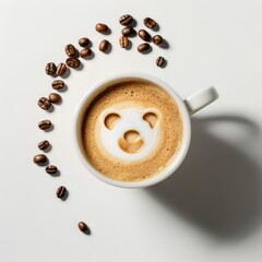 Cup of Coffee With Smiley Face Mockup