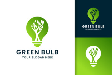 tree in bulb logo design, smart green life