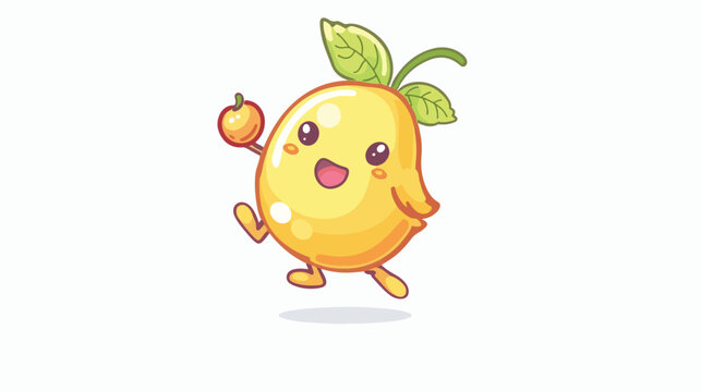 Cute funny Gooseberry jumping character. Vector hand