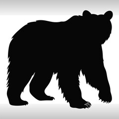 Fototapeta premium Bear silhouette Bear black silhouette vector illustration on a white background