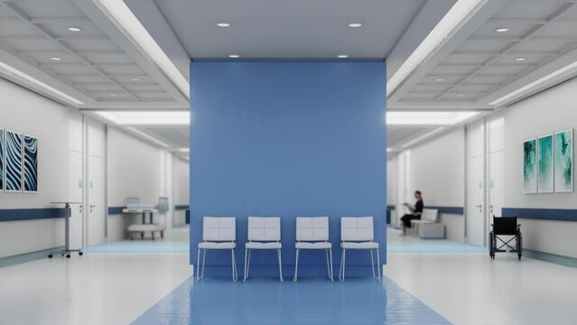 Blue modern clinic interior