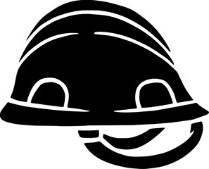 helmet illustration work silhouette industrial logo equipment icon construction outline protection industry technology coal contruction business mine miner energy shape of technology coal for vector g