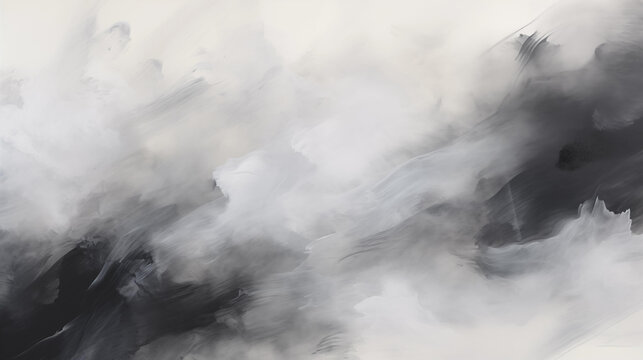 soft grey, black and white abstract brush painting background
