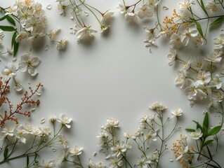 White Flowers Arranged in a Circle