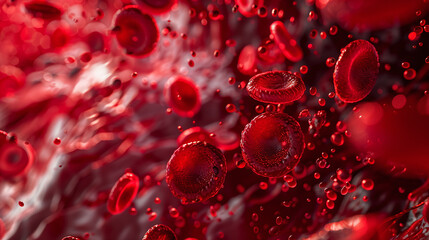red blood cells flowing through a vein
