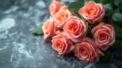 Beautiful flowers on a delicate background with copy space. Romantic background. Wedding invitation. Valentine's Day. Birthday. International Women's Day, Mother's Day concept.