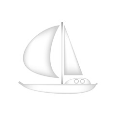 Yacht icon on white.