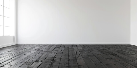 Dark Hardwood floor and white wall