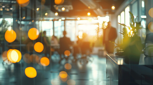 A dynamic workshop where professionals are using interactive tools to simulate business scenarios, business meeting, blurred background, with copy space