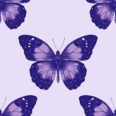 Obraz premium lila Butterfly seamless tile pattern background, ai generated