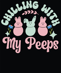 Chilling with my bunnies T-Shirt Design