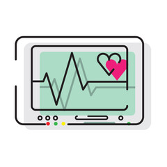 Colored cardiogram Medicine icon Vector