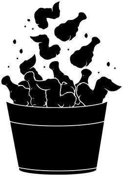 black chicken wings bucket clip art preview