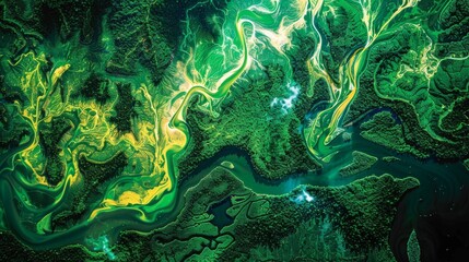 Fototapeta na wymiar AI mapping the Amazon rainforest.