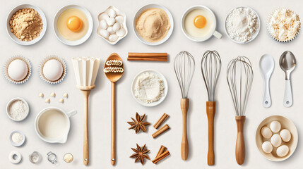 Baking utensils and ingredients Egg yolk brown - obrazy, fototapety, plakaty