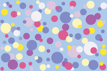 illustration abstraction pattern of multi color circle on soft blue background.
