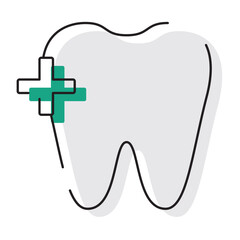 Colored tooth Medical icon Vector