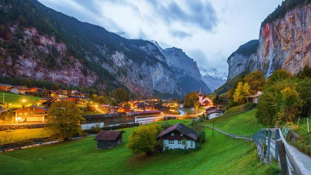 Lauterbrunnen, Switzerland in the Morning